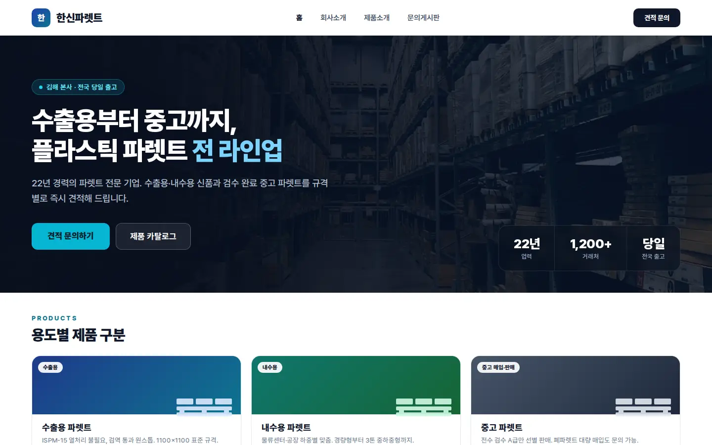 AI-built manufacturing B2B website example